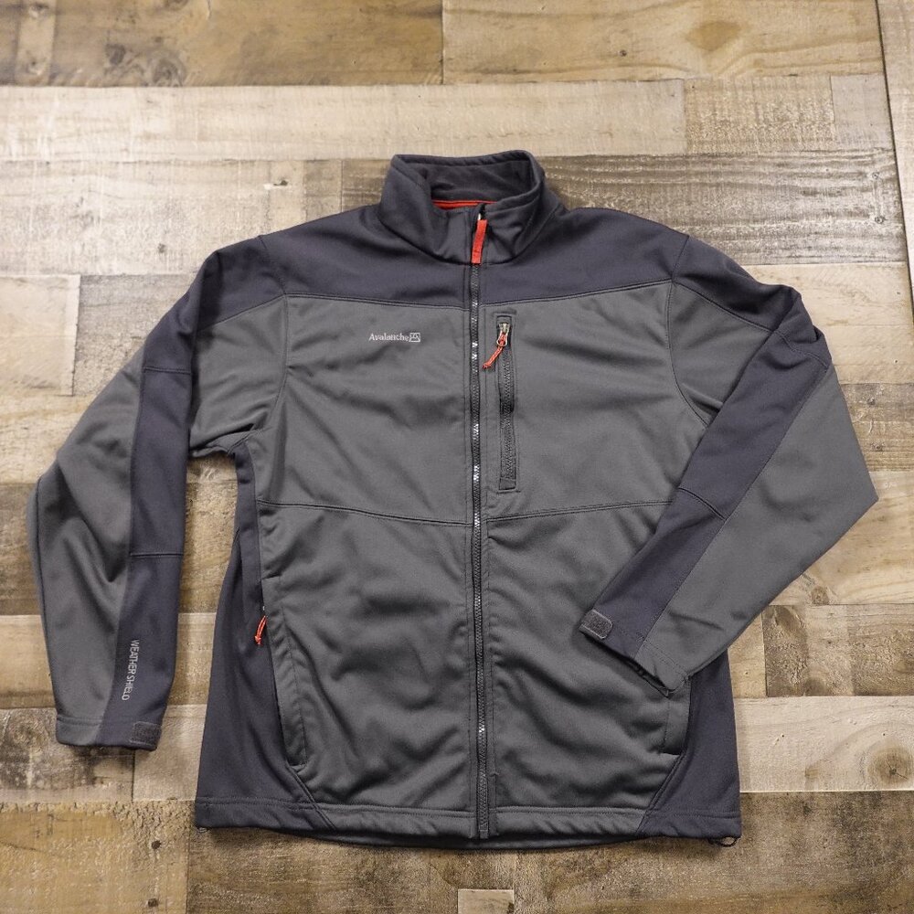 Avalanche mock neck jacket full zip men's medium gray weather shield